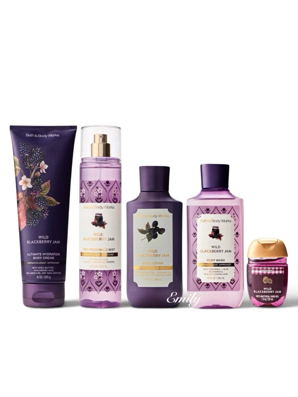 NEW! 5-Pc Bath & Body Works WILD BLACKBERRY JAM Body Care Bundle Set